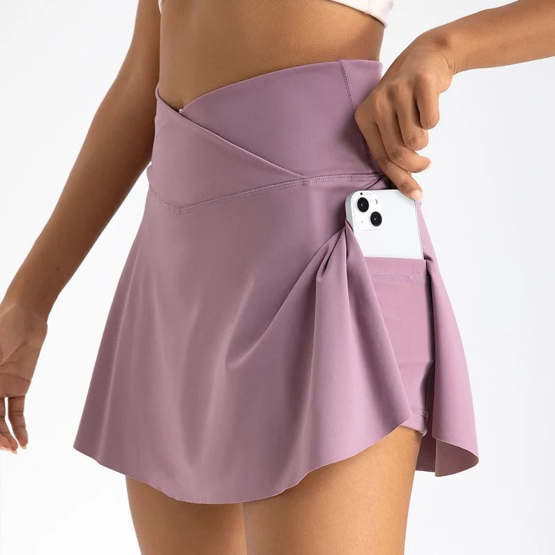 Women's High Waisted Pleated Tennis Golf Skorts - Moisture - Wicking, Pockets & Flowy Hem